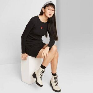 Long Sleeve Black Bodycon Dress - Wild Fable S